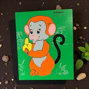 Playskool Wooden Puzzle Monkey Shines 165-4 Vintage 7 Piece